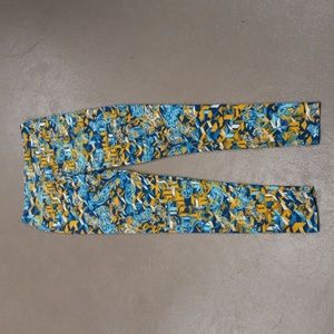 Lularoe Blue,Gold, & White, Super Compfy and Cute One Size Leggings